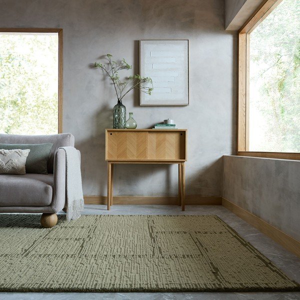 Zeleni ručno rađen vunen tepih 200x290 cm Harris Modula Wool – Flair Rugs-image-1