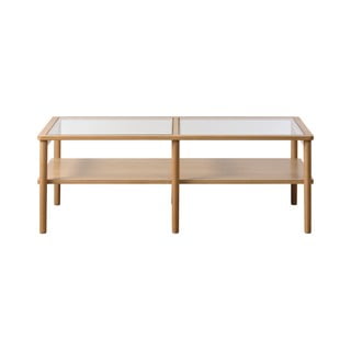 Stakleni stolić za kavu u prirodnoj boji 60x120 cm Elba – Unique Furniture