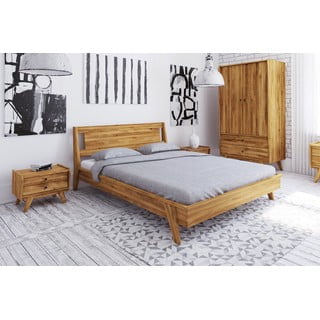 Bračni krevet od hrastovog drveta 200x200 cm Retro 2 - The Beds