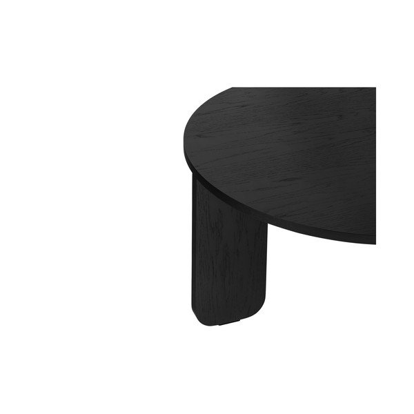 Crni okrugao stolić za kavu s pločom stola u dekoru hrasta ø 75 cm Kuvu – noo.ma-image-4