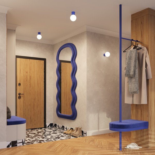 Plava stropna svjetiljka sa staklenim sjenilom ø 12 cm Orbital – Sollux-image-4