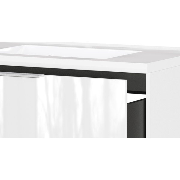Bijeli zidni ormarić za ispod umivaonika u sjajnom dekoru 81x61 cm Celano – Germania-image-4