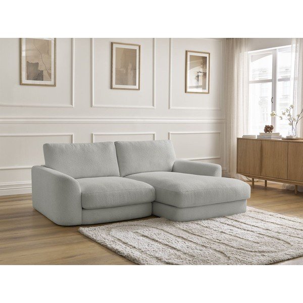 Svijetlo siva kutna garnitura od bouclé tkanine (s desnim kutom/s ležaljkom) Leonore – Bobochic Paris-image-4