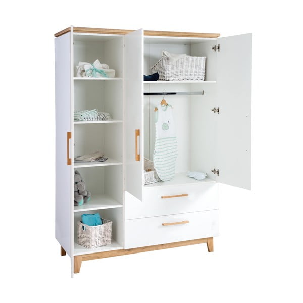 Bijela dječja garderoba u dekoru hrasta 135x200 cm Finn – Roba-image-4