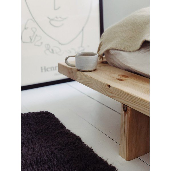 Bračni krevet od borovine s madracem Karup Design Japan Comfort Mat White/Natural, 140 x 200 cm-image-1