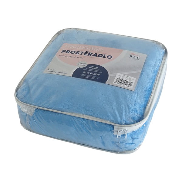 Plava plahta od mikroflanela 180x200 cm Exclusive – B.E.S.-image-1
