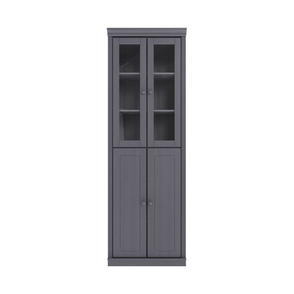 Siva vitrina od masivnog bora 74x223x37 cm Anita – Støraa