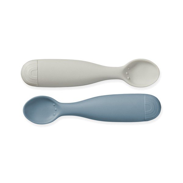 Plave/sive silikonske dječje žlice u setu 2 kom Midnight Mix – Cam Cam Copenhagen