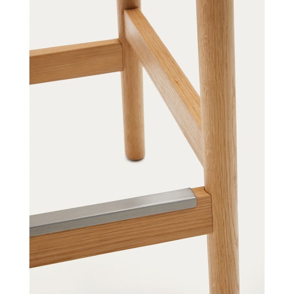 Barske stolice u setu 2 kom od punog hrasta u prirodnoj boji (visine sjedala 66 cm) Yalia – Kave Home-image-3