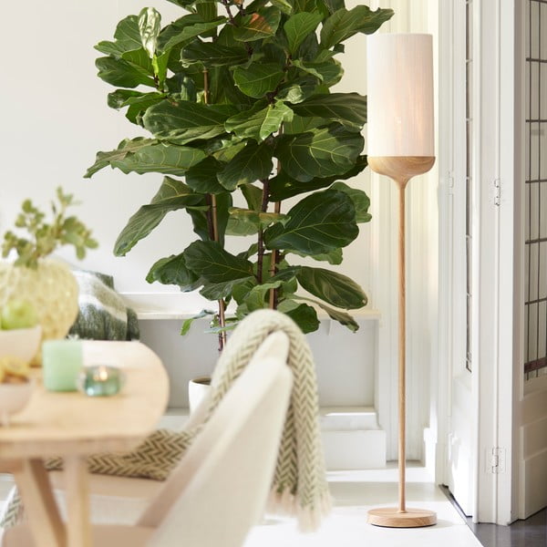 Stojeća svjetiljka u prirodnoj boji s tekstilnim sjenilom (visina 159 cm) Dania – Light & Living-image-1