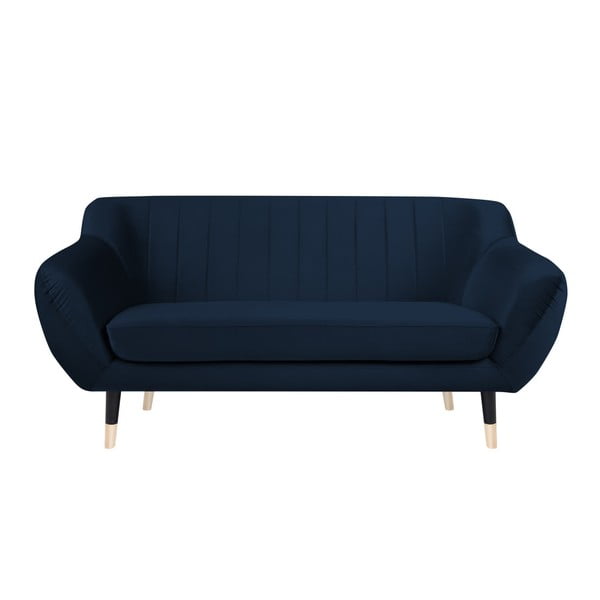 Tamnoplava sofa s crnim nogama Mazzini Sofas Benito, 158 cm