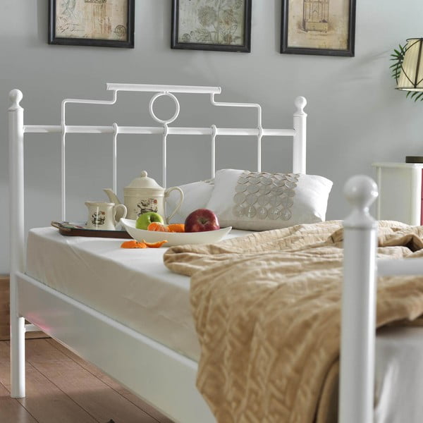 Bijeli metalni krevet s podnicom 120x200 cm Hatkus – Kalune Design-image-3