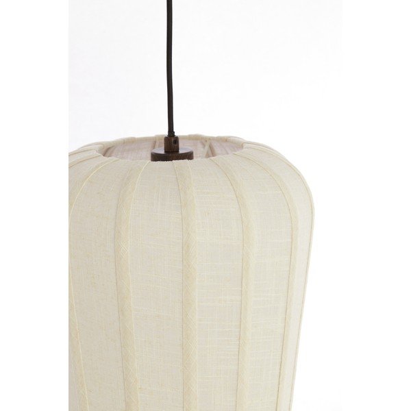 Bijela viseća svjetiljka s tekstilnim sjenilom ø 10 cm Bibury – Light & Living-image-3