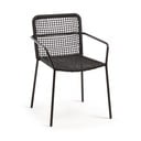 Crna vrtna stolica sa čeličnom konstrukcijom Kave Home Bomer