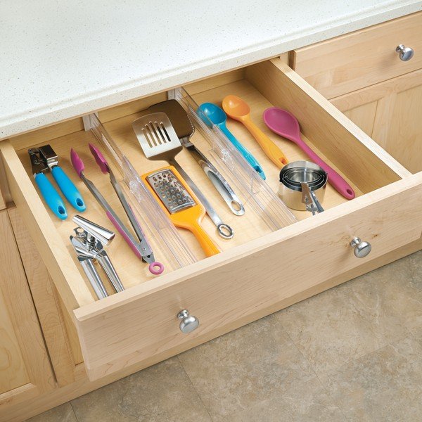 Set od 2 prozirna razdjelnika za kuhinjske ladice iDesign Linus, 37 cm-image-1