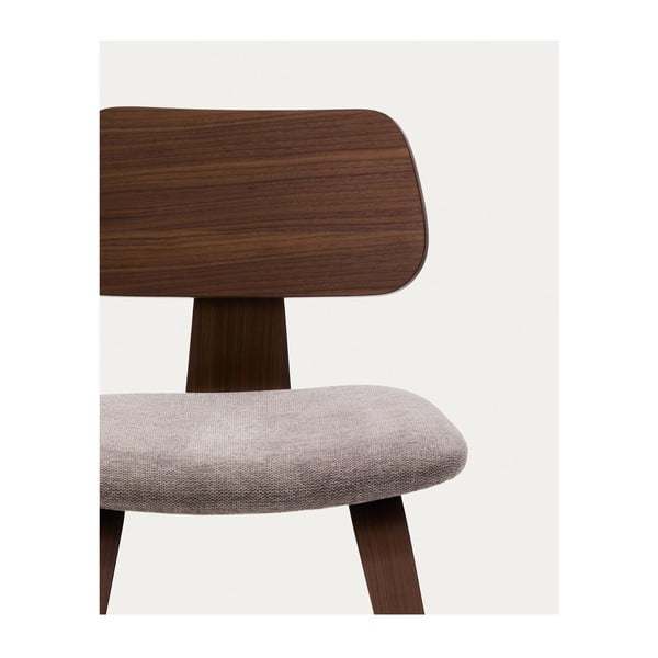 Bež/tamno smeđa blagovaonska stolica u dekoru oraha Gena – Kave Home-image-3