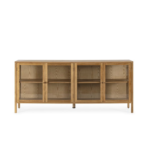 Vitrina u dekoru hrasta u prirodnoj boji 180x80x40 cm Ceci – MOME