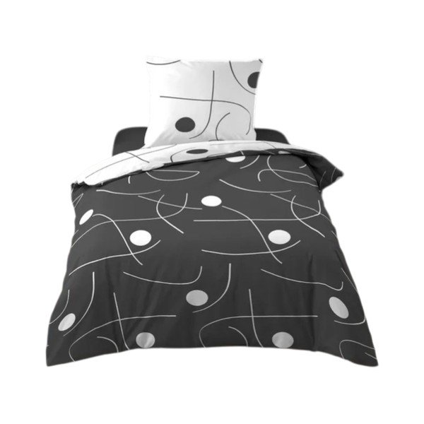 Bijela/tamno siva posteljina za krevet za jednu osobu od mikrovlakana 140x200 cm Sonate – douceur d'intérieur