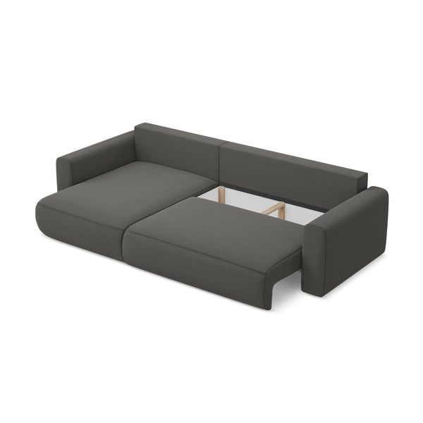 Tamno siva baršunasti sklopiva/s prostorom za odlaganje kutna garnitura (s lijevim kutom/s ležaljkom) Kapua – Makamii-image-4