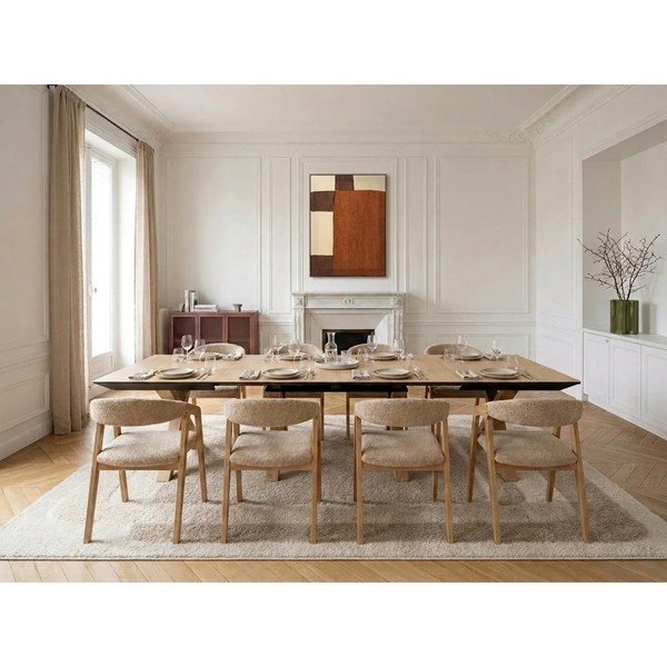 Proširiv blagovaonski stol s dodatnom pločom s pločom stola u dekoru hrasta 100x160 cm Martha – Bobochic Paris-image-2