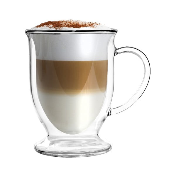 Staklene šalice u setu 2 kom s dvostrukom stijenkom/za latte 250 ml Amo – Vialli Design-image-3