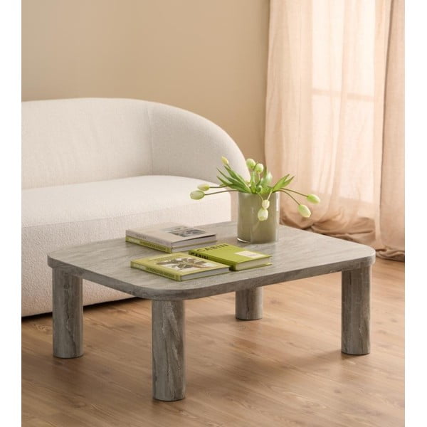 Svijetlo sivi stolić za kavu u mramornom dekoru 75x100 cm Solano – Actona-image-1