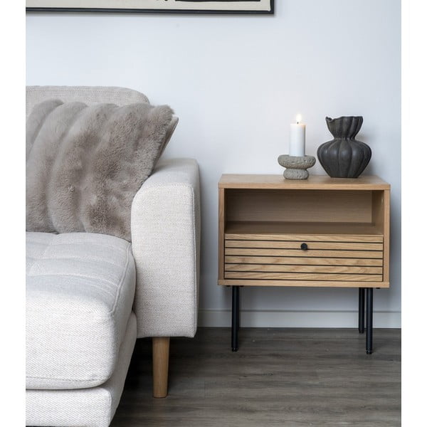 Pomoćni stol s pločom stola u dekoru hrasta 40x50 cm Kyoto – House Nordic-image-1