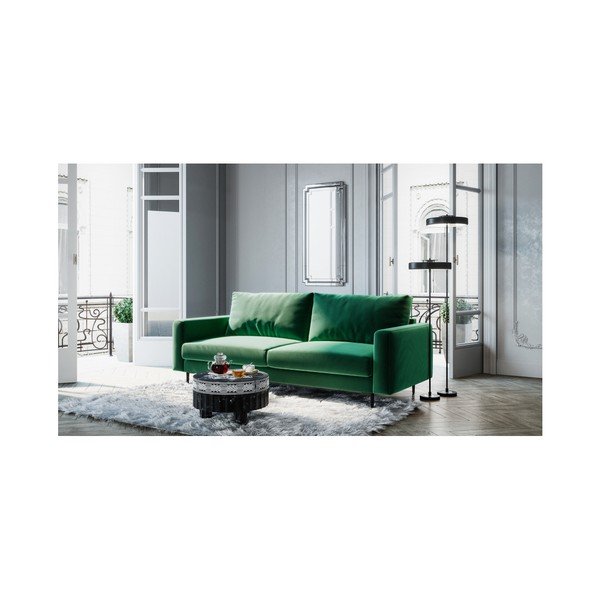 Tamnozeleni baršunasti kauč Devichy Levie, 222 cm-image-3