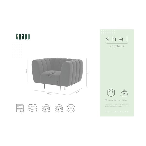 Žuta baršunasta fotelja Ghado Shel-image-2