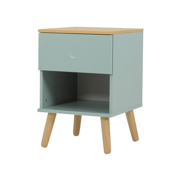Zeleni noćni ormarić s hrastovim nogama Tenzo Dot-image-2