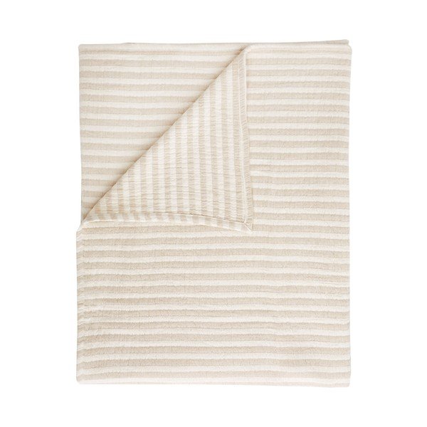 Pamučna deka u prirodnoj boji 150x200 cm Cotton Muslin Stripe – Bianca