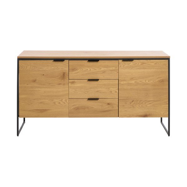 Komoda u dekoru hrasta u prirodnoj boji 155x81x45 cm Cesura – Unique Furniture