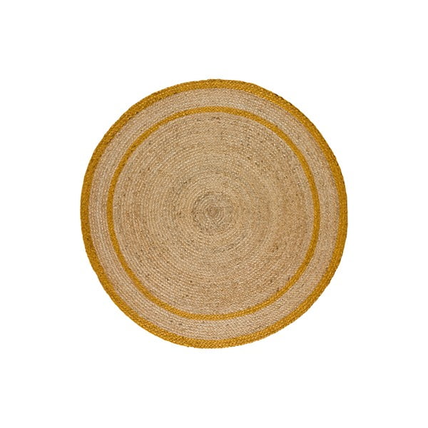 Senf žuto-u prirodnoj boji okrugli tepih ø 120 cm Mahon – Universal