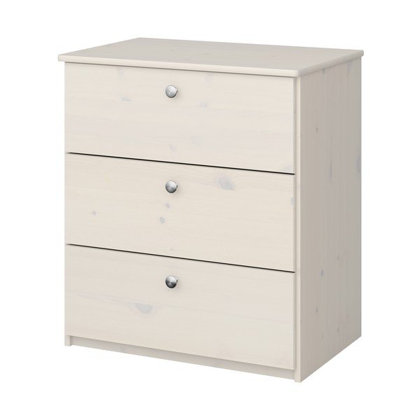 Bijela niska dječja komoda od borovine 64x72 cm Memphis - Tvilum-image-1