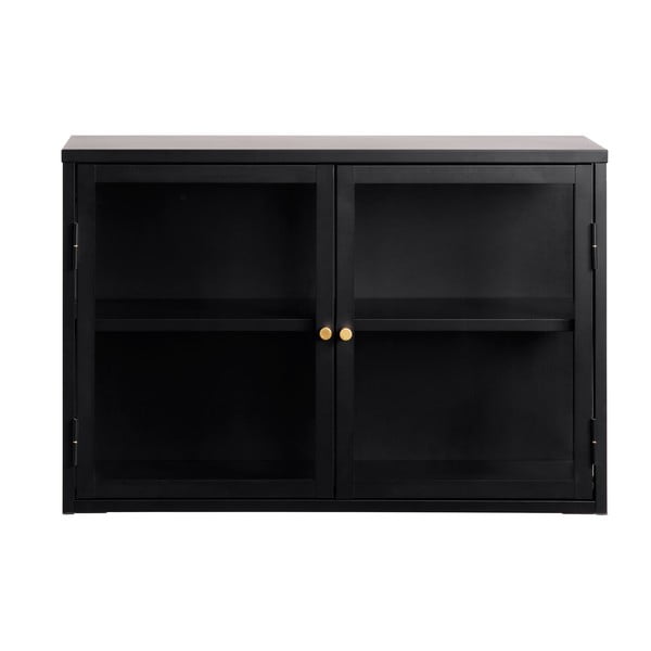 Crna metalna viseća vitrina 90x60 cm Carmel – Unique Furniture