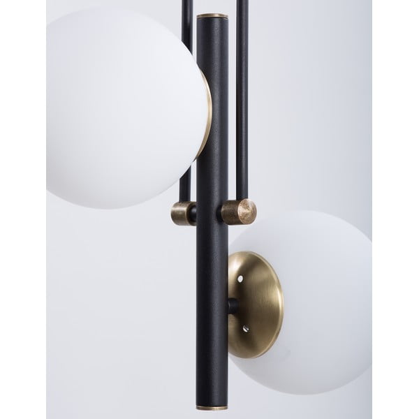 Crno-bijela stropna svjetiljka sa staklenim sjenilom ø 15 cm Libra – Squid Lighting-image-3