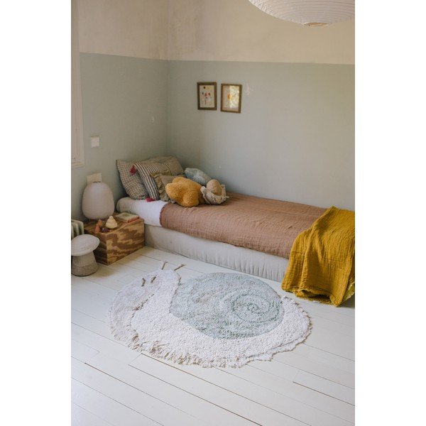 Mentol zeleni/svijetlo sivi periv/ručno rađen pamučan dječji tepih 100x120 cm Snail – Lorena Canals-image-4