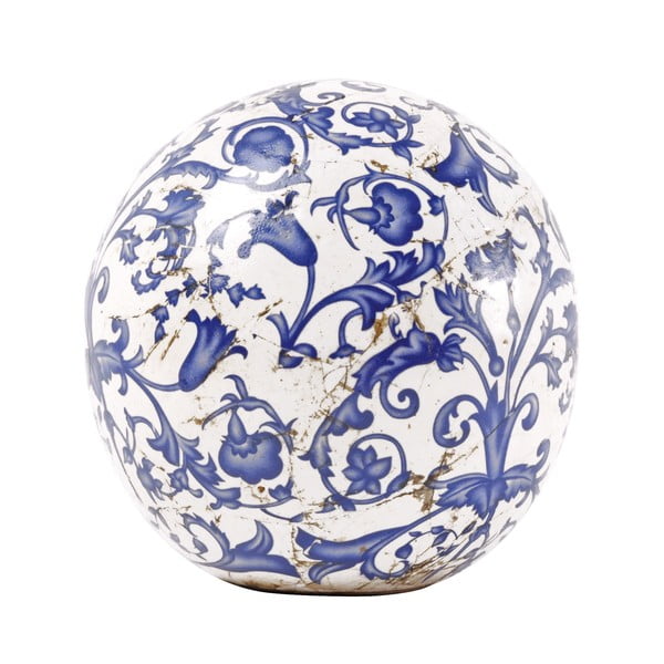 Plavo-bijeli keramički ukras Esschert Design, ⌀ 12 cm