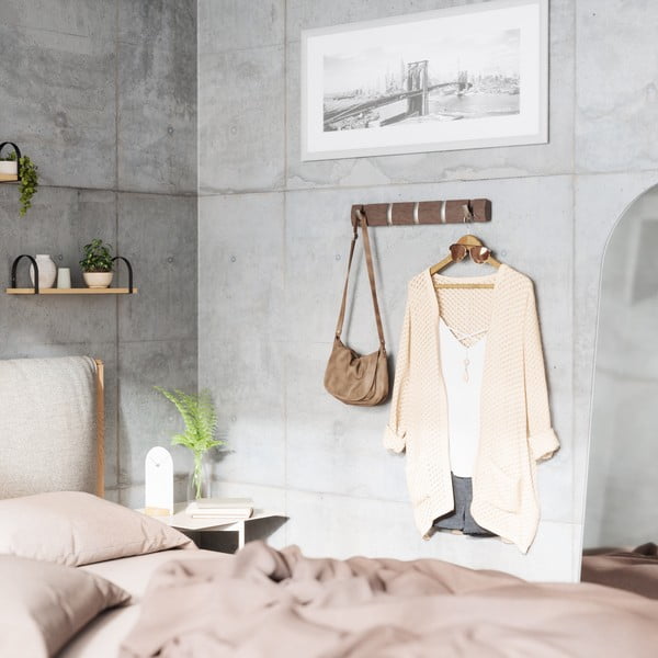 Zidna vješalica od drva sive topole Flip - Umbra-image-1