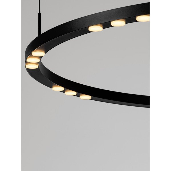 Mat crna LED viseća svjetiljka aluminijska s mogućnosti zatamnjivanja ø 80 cm Lunette – Nova Luce-image-2