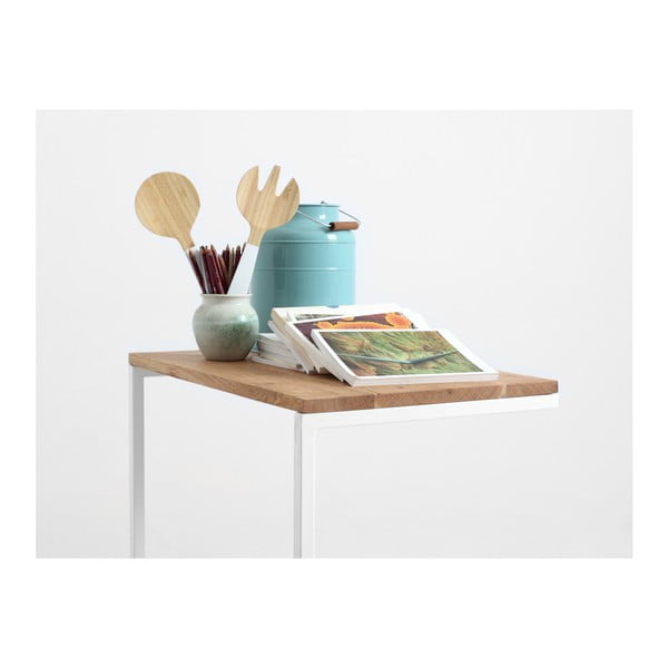 Stol sa bijelom bazom i pločom od hrastovine Lupe-image-1