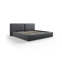 Tamno sivi tapecirani bračni krevet s prostorom za pohranu s podnicom 180x200 cm Arendal – Cosmopolitan Design