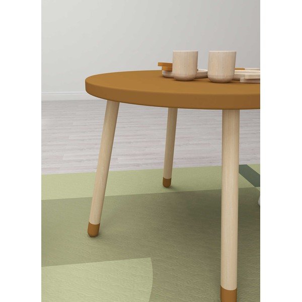 Senf žuti dječji stol Flexa Dots, ø 60 cm-image-1