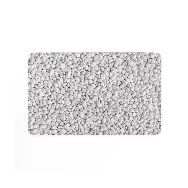 Bijela/siva gumena kupaonska prostirka 50x80 cm Leandra – douceur d'intérieur