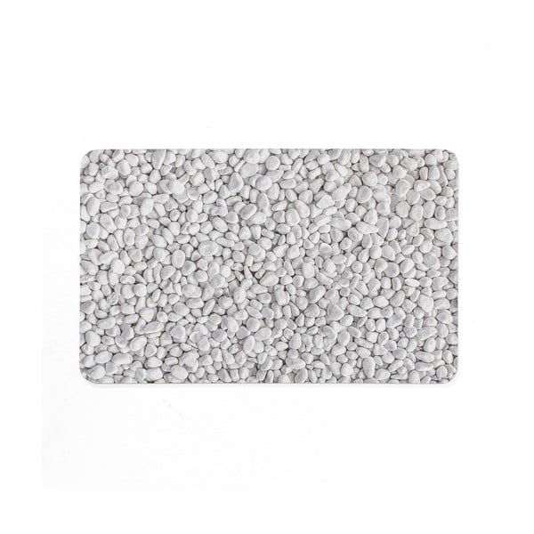 Bijela/siva gumena kupaonska prostirka 50x80 cm Leandra – douceur d'intérieur