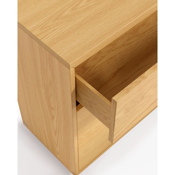 Niska komoda u dekoru hrasta u prirodnoj boji 90x75 cm Abilen - Kave Home-image-1