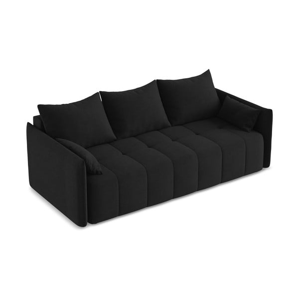 Crna sklopiva/s prostorom za odlaganje sofa 225 cm Moku – Makamii-image-2