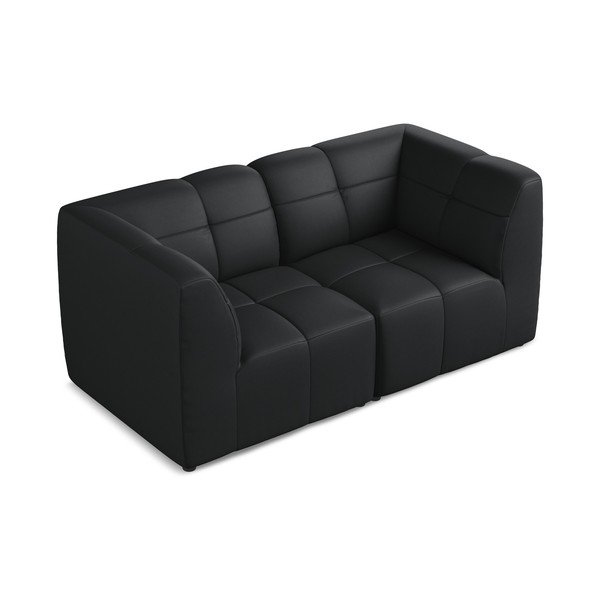 Crna sofa od imitacije kože 180 cm Aloha – Makamii-image-3