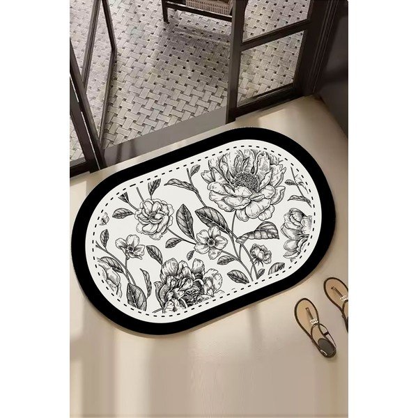 Crno-bijela kupaonska prostirka 60x100 cm Rasse – Foutastic-image-1