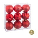 Set od 9 božićnih ukrasa crvene boje Unimasa, ø 6 cm
